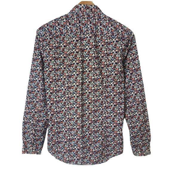 Zara Man Mens Size Medium Slim Fit Button Down Shirt Long Sleeve Black Floral - Picture 5 of 8